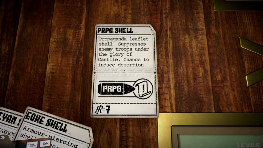 IRON NEST ammunition card showing the PRPG propaganda leaflet shell selected.