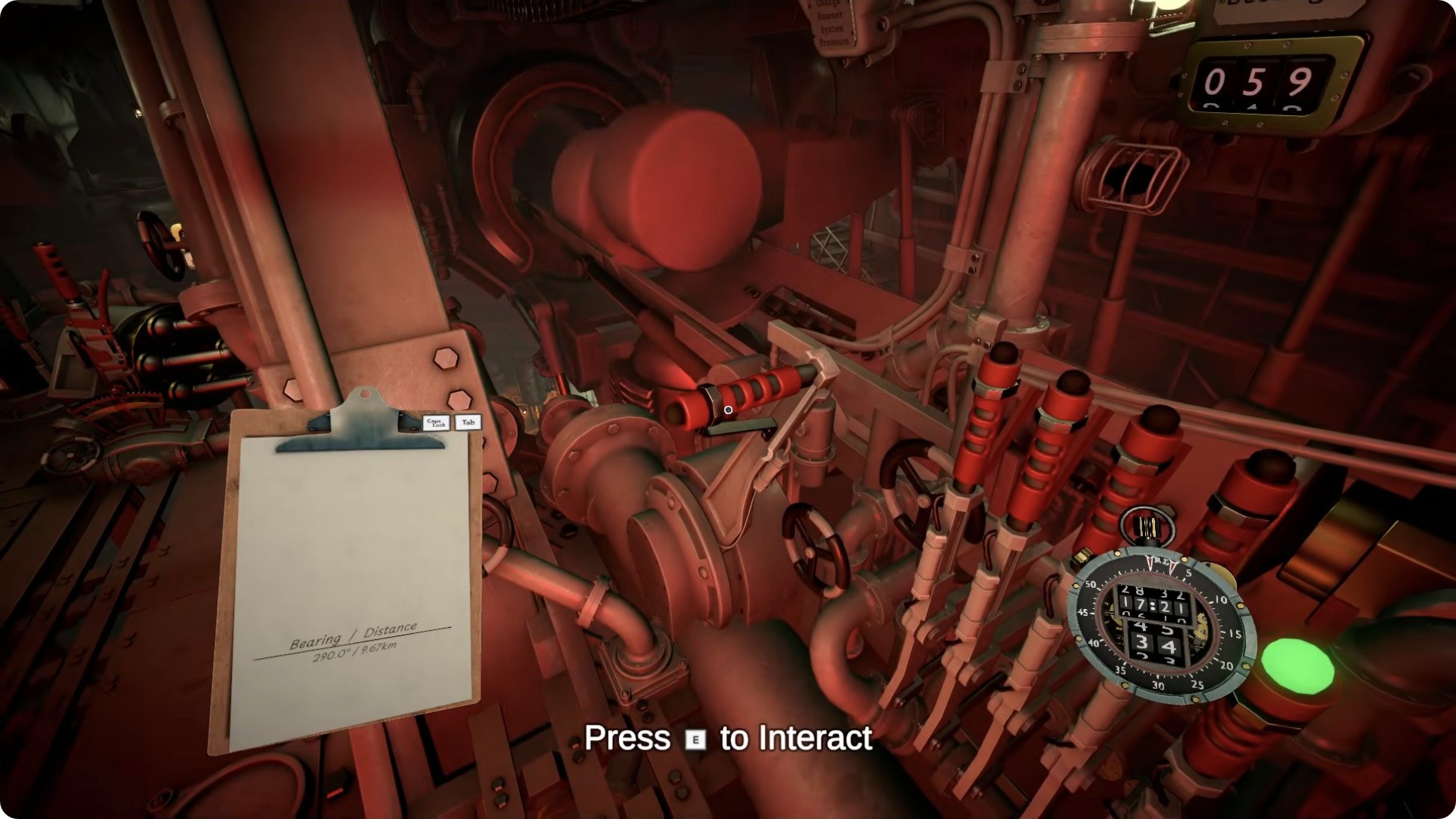 Ammunition racks with an interact prompt and a red countdown timer in the corner of the HUD